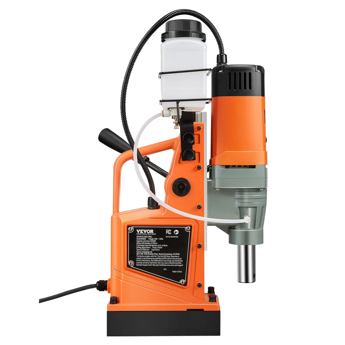 VEVOR Magnetic Drill, 1550 W Motor, 50.8 mm Drilling Diameter, 13,000 N Magnetic Force Portable Magnetic Drill, 0–500 RPM Adjustable Speed for Metal Working Industrial and Home Use