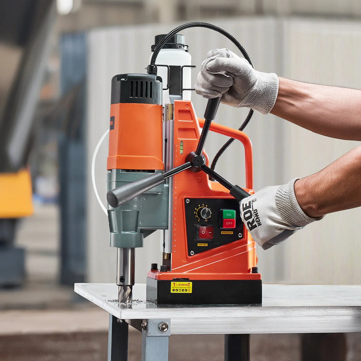 VEVOR Magnetic Drill, 1550 W Motor, 50.8 mm Drilling Diameter, 13,000 N Magnetic Force Portable Magnetic Drill, 0–500 RPM Adjustable Speed for Metal Working Industrial and Home Use