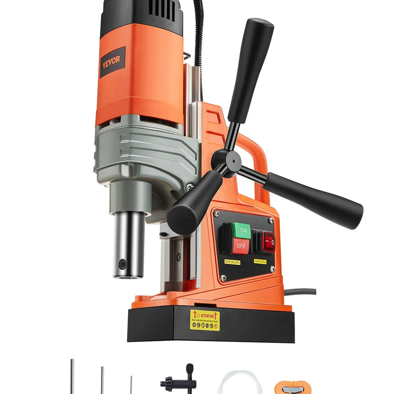 VEVOR magnētiskā urbjmašīna, 1300 W motors, Ø 40 mm urbuma diametrs, 12 500 N magnētiskā saķere, 810 apgr./min tukšgaitas ātrums, elektriskā magnētiskā urbjmašīna metālam, rūpniecībai un mājsaimniecībai