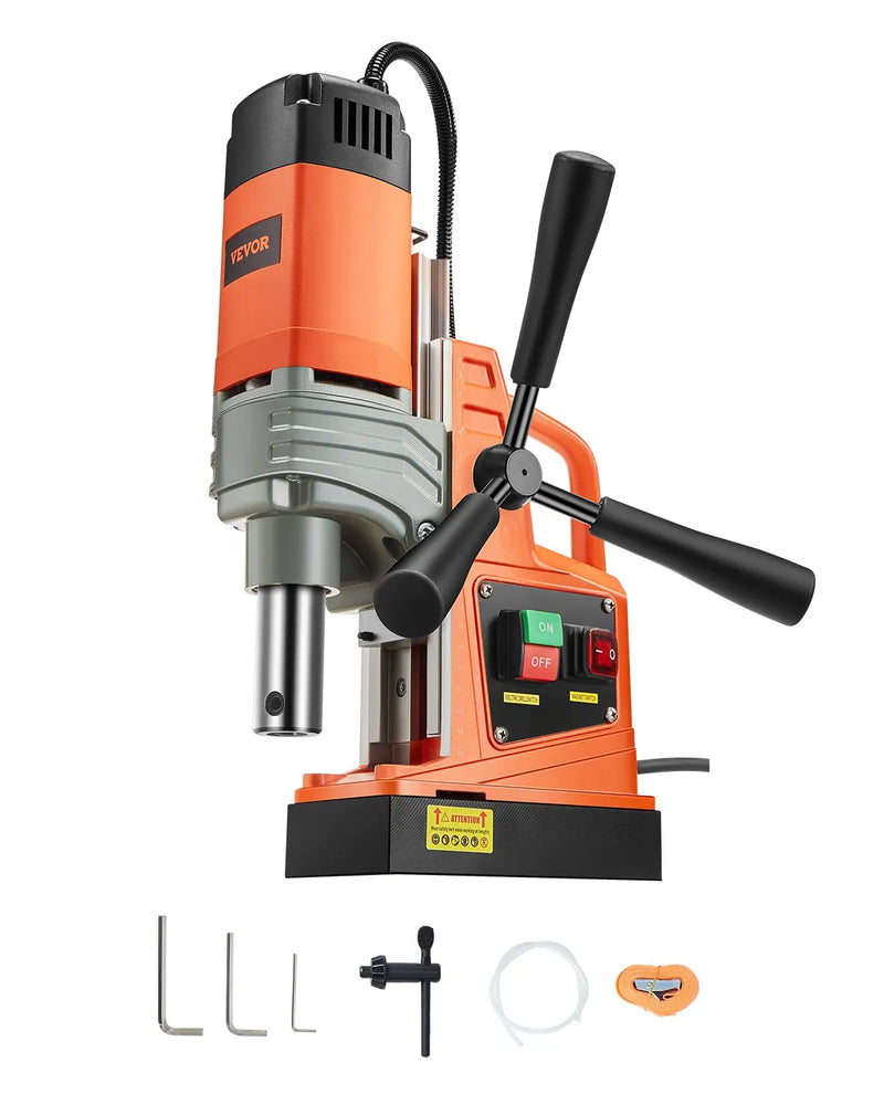 VEVOR magnētiskā urbjmašīna, 1300 W motors, Ø 40 mm urbuma diametrs, 12 500 N magnētiskā saķere, 810 apgr./min tukšgaitas ātrums, elektriskā magnētiskā urbjmašīna metālam, rūpniecībai un mājsaimniecībai