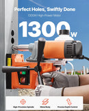 VEVOR magnētiskā urbjmašīna, 1300 W motors, Ø 40 mm urbuma diametrs, 12 500 N magnētiskā saķere, 810 apgr./min tukšgaitas ātrums, elektriskā magnētiskā urbjmašīna metālam, rūpniecībai un mājsaimniecībai