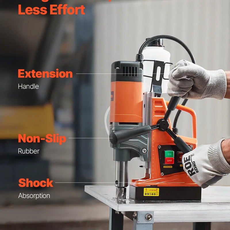 VEVOR magnētiskā urbjmašīna, 1300 W motors, Ø 40 mm urbuma diametrs, 12 500 N magnētiskā saķere, 810 apgr./min tukšgaitas ātrums, elektriskā magnētiskā urbjmašīna metālam, rūpniecībai un mājsaimniecībai