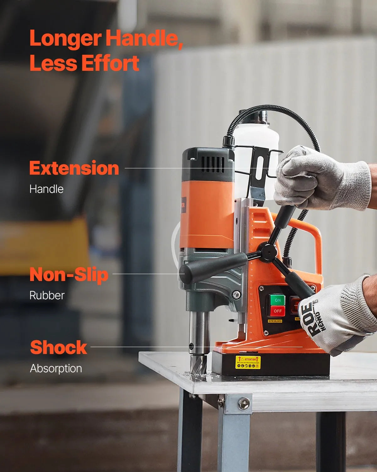 VEVOR Magnetic Drill, 1300 W Motor, Ø 40 mm Drilling Diameter, 12,500 N Magnetic Grip, 810 RPM No-Load Speed, Electric Magnetic Drill for Metal, Industrial and Domestic Use