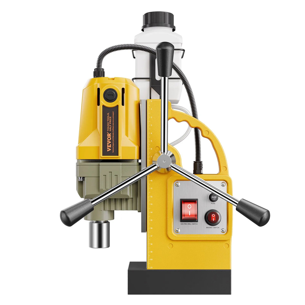 VEVOR Magnetic Drill Press, 1400 W Motor, 40 mm Drilling Diameter, 12,500 N Portable Electric Magnetic Drill Press with 11 Core Drills, 800 RPM Speed, Metal Surface Drilling Machine for Home and Industrial Use