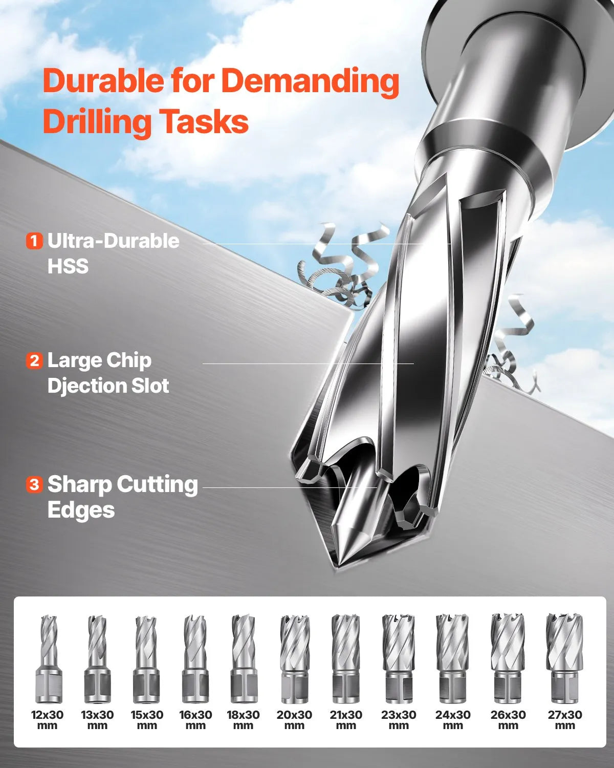 VEVOR Magnetic Drill Press, 1400 W Motor, 40 mm Drilling Diameter, 12,500 N Portable Electric Magnetic Drill Press with 11 Core Drills, 800 RPM Speed, Metal Surface Drilling Machine for Home and Industrial Use