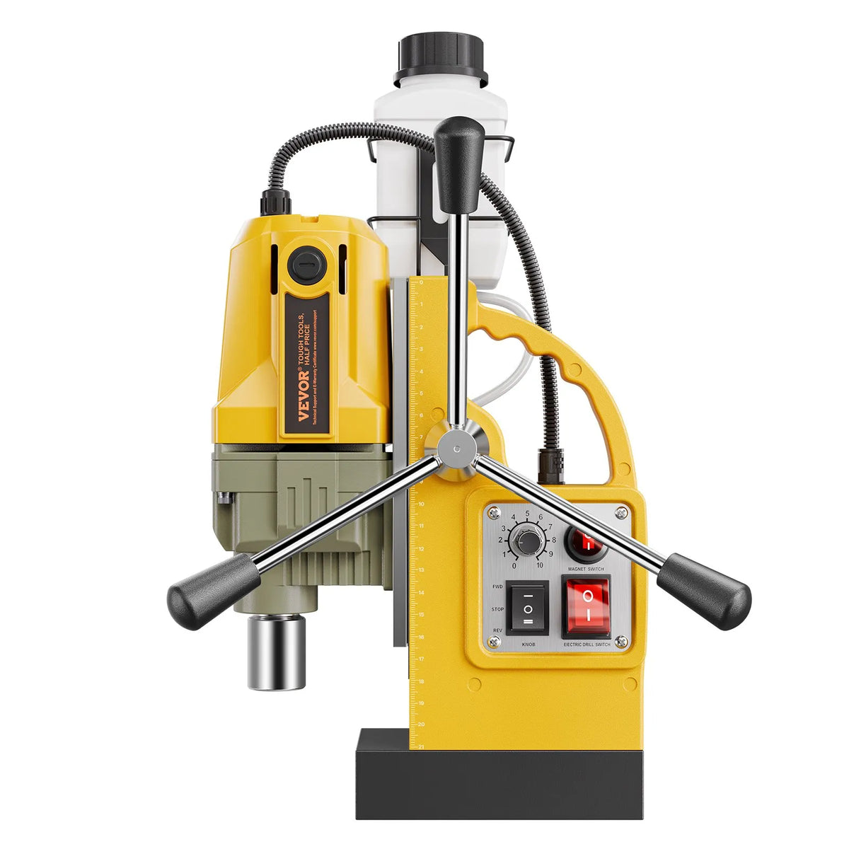 VEVOR Magnetic Drill, 1200 W Motor, 40 mm Drilling Diameter, 12,500 N Electric Magnetic Drill with 2 Cutters, Variable Speed, Drill for Metal Surfaces, Home and Industrial Work, Yellow