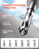 VEVOR magnētiskā urbjmašīna, 1400 W motors, 50 mm urbuma diametrs, 12 800 N magnētiskais spēks, elektriskā magnētiskā urbjpresa ar 6 serdeņa urbjiem, maināms ātrums, urbjmašīna metāla virsmām, mājas un rūpniecības darbiem, dzeltena