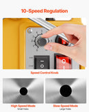 VEVOR magnētiskā urbjmašīna, 1400 W motors, 50 mm urbuma diametrs, 12 800 N magnētiskais spēks, elektriskā magnētiskā urbjpresa ar 6 serdeņa urbjiem, maināms ātrums, urbjmašīna metāla virsmām, mājas un rūpniecības darbiem, dzeltena