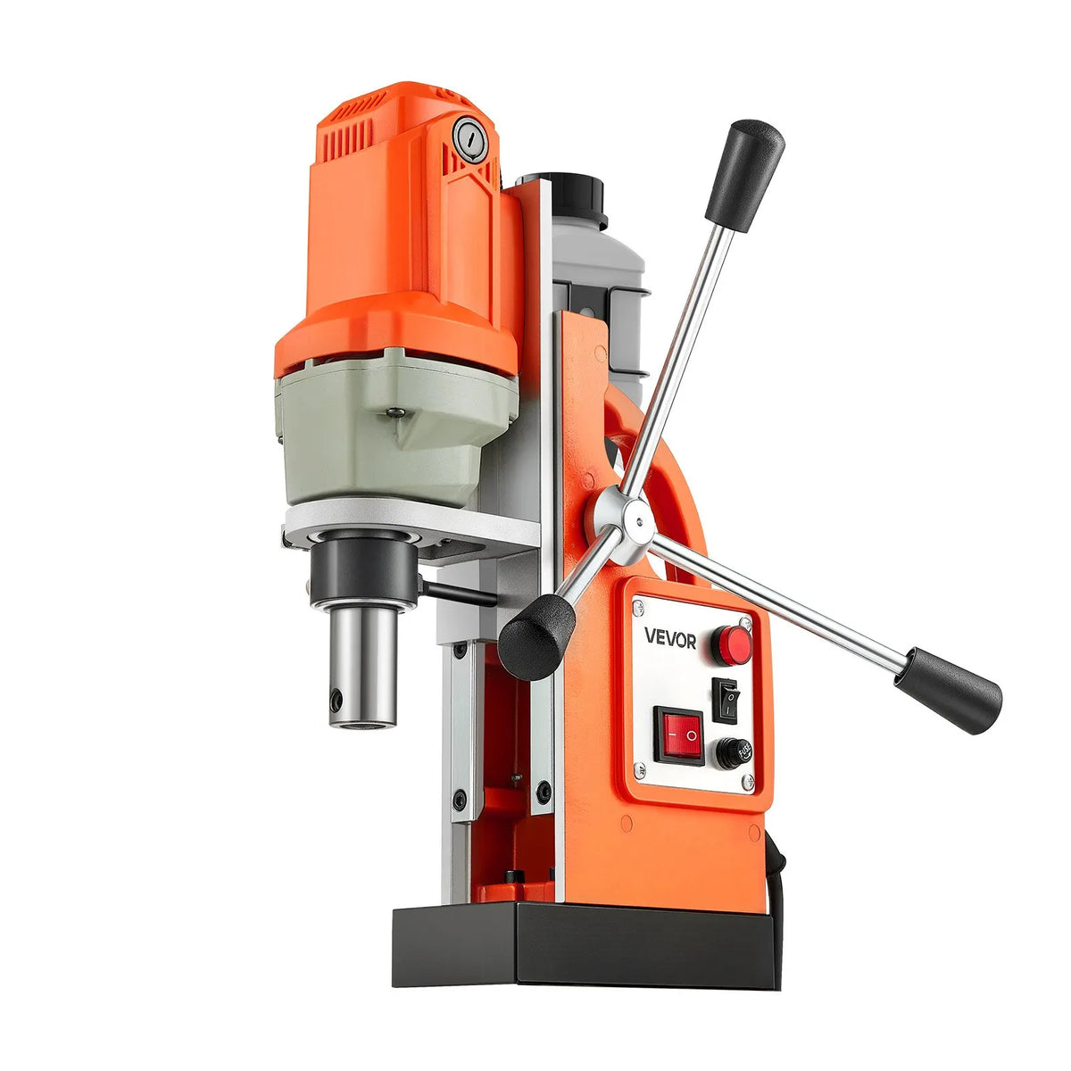 VEVOR Magnetic Drill Press, 1200 W, 38 mm Drilling Diameter, 10,000 N Magnetic Force, 900 RPM Speed, Weldon Chuck, Efficient Cooling, for Metal Surfaces, Industrial and Home Use