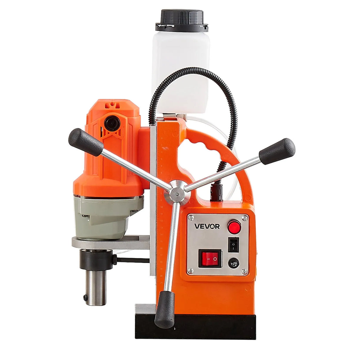 VEVOR Magnetic Drill Press, 1200 W, 38 mm Drilling Diameter, 10,000 N Magnetic Force, 900 RPM Speed, Weldon Chuck, Efficient Cooling, for Metal Surfaces, Industrial and Home Use