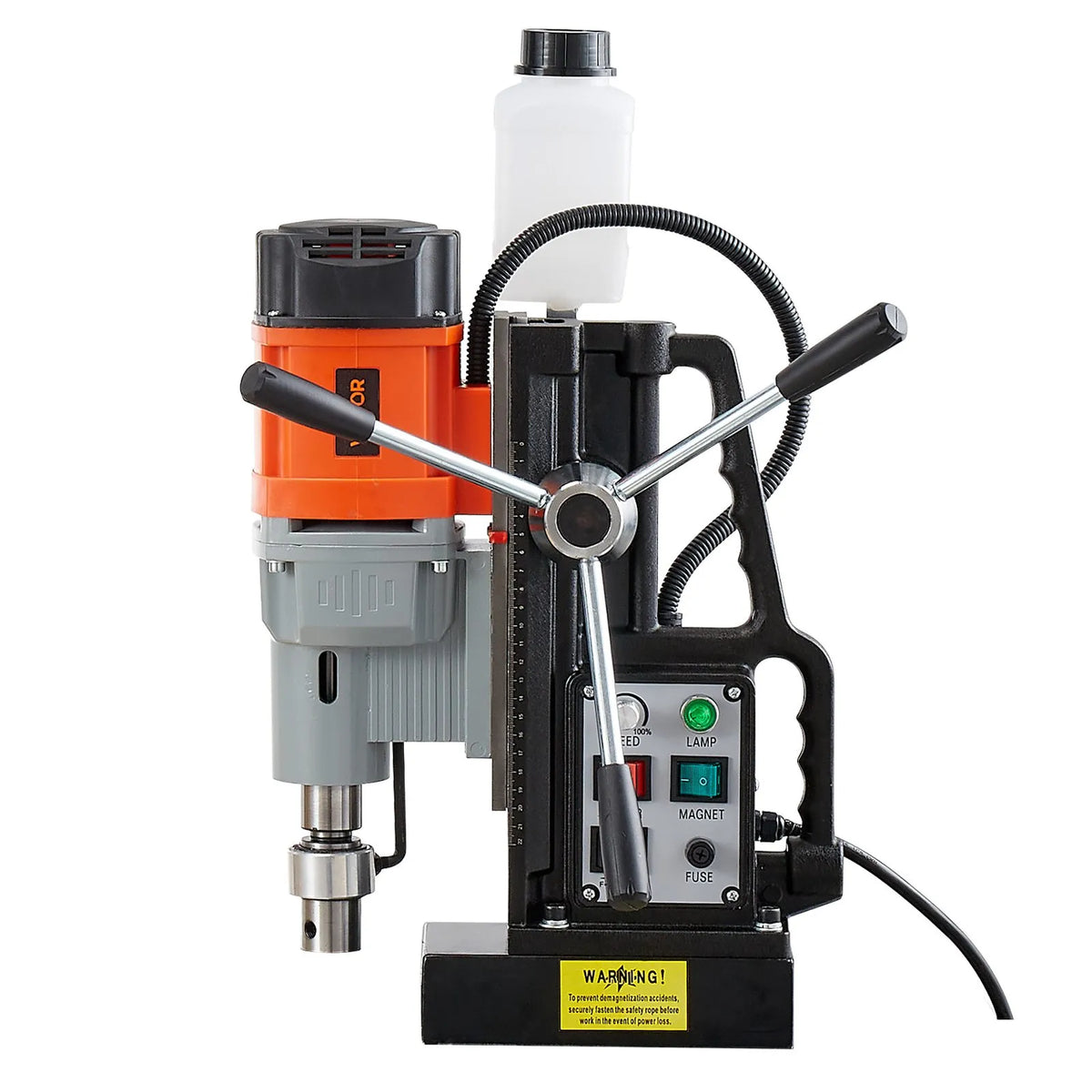 VEVOR Magnetic Drill Press, 1500 W, 60 mm Drilling Diameter, 13,000 N Powerful Magnetic Drill, 0–600 RPM Adjustable Speed, Morse Taper, M3–M16 Tapping, for Metal Surfaces, Industrial and DIY