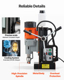 VEVOR magnētiskā urbjmašīna, 1500 W, 60 mm urbuma diametrs, 13 000 N jaudīga magnētiskā urbjmašīna, 0–600 apgr./min regulējams ātrums, Morse konuss, M3–M16 vītņošana, metāla virsmām, rūpniecībai un mājas darbiem