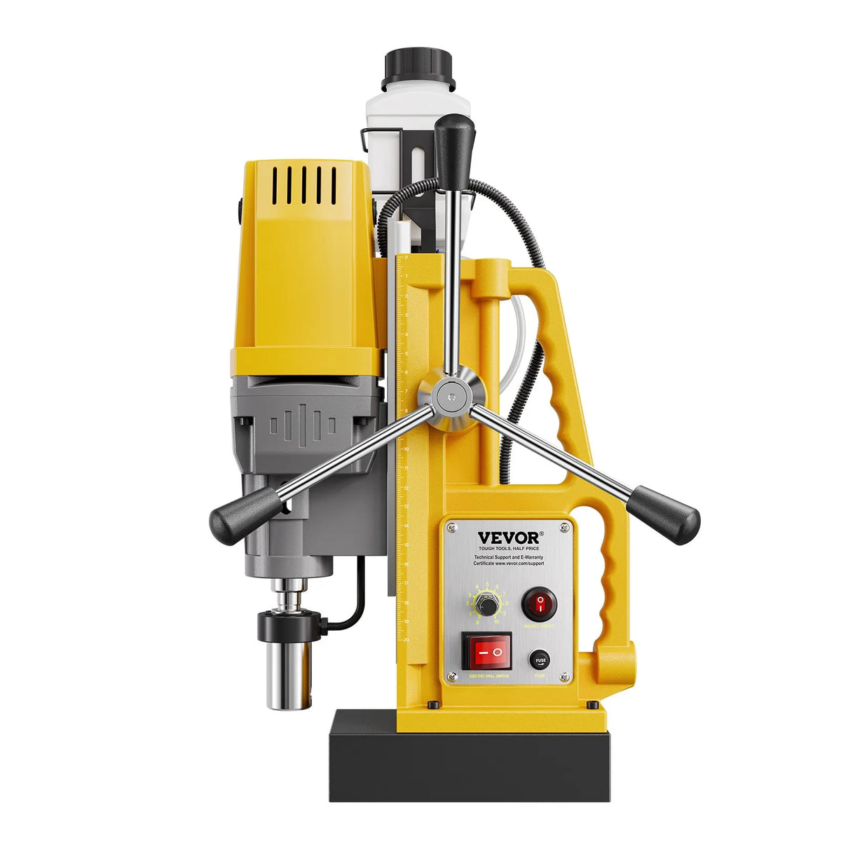 VEVOR Magnetic Drill Press, 1400 W Motor, 50 mm Drilling Diameter, 13,000 N Portable Electric Magnetic Drill Press, 0–750 RPM Variable Speed, Metal Drilling Machine for Industrial and Home Use