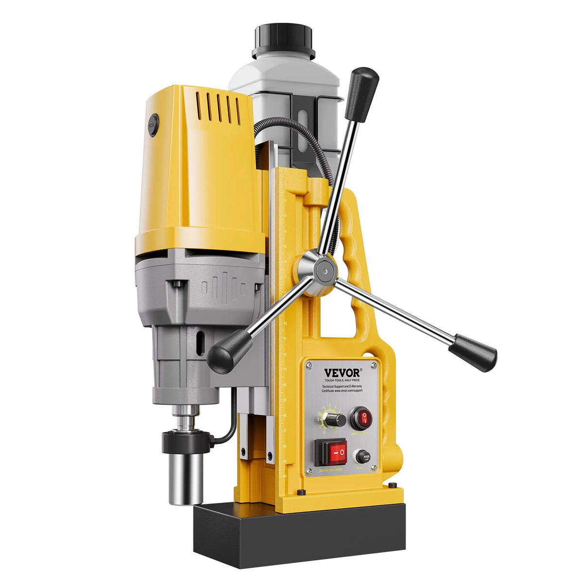 VEVOR Magnetic Drill Press, 1400 W Motor, 50 mm Drilling Diameter, 13,000 N Portable Electric Magnetic Drill Press, 0–750 RPM Variable Speed, Metal Drilling Machine for Industrial and Home Use