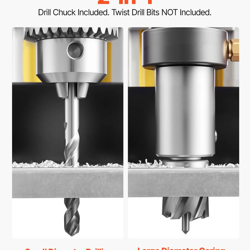 VEVOR magnētiskā urbjmašīna, 1400 W motors, 50 mm urbuma diametrs, 13 000 N pārnēsājama elektriskā magnētiskā urbjpresa, 0–750 apgr./min. maināms ātrums, urbjmašīna metāla virsmām, rūpniecības un mājas darbiem