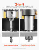 VEVOR magnētiskā urbjmašīna, 1400 W motors, 50 mm urbuma diametrs, 13 000 N pārnēsājama elektriskā magnētiskā urbjpresa, 0–750 apgr./min. maināms ātrums, urbjmašīna metāla virsmām, rūpniecības un mājas darbiem