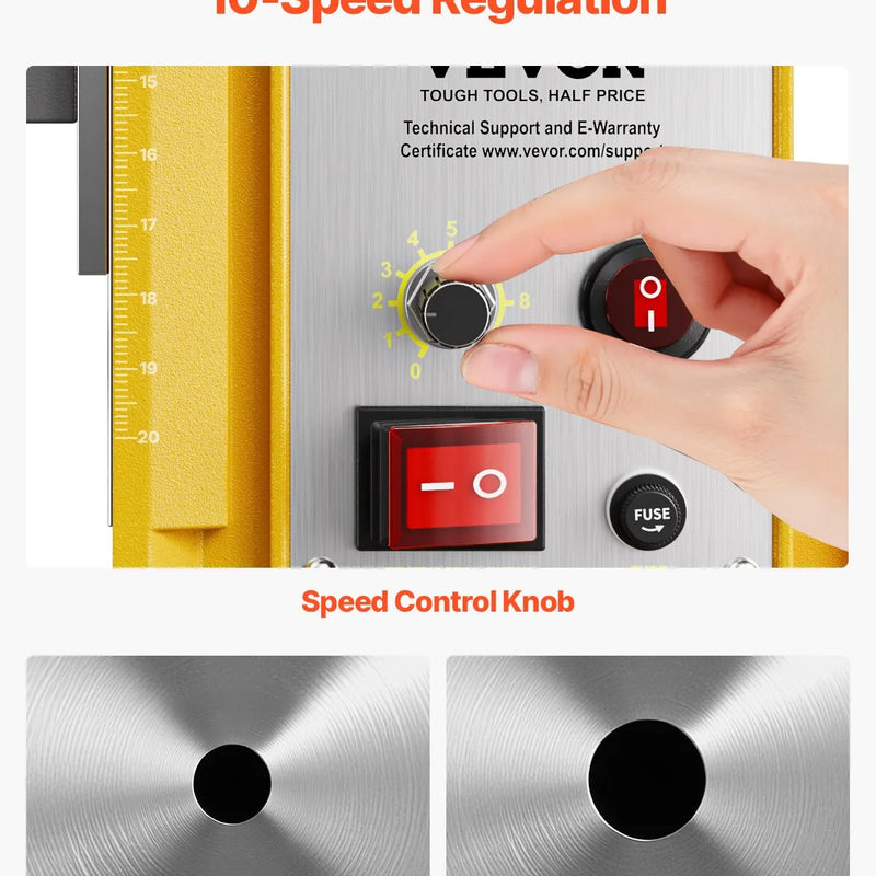 VEVOR magnētiskā urbjmašīna, 1400 W motors, 50 mm urbuma diametrs, 13 000 N pārnēsājama elektriskā magnētiskā urbjpresa, 0–750 apgr./min. maināms ātrums, urbjmašīna metāla virsmām, rūpniecības un mājas darbiem