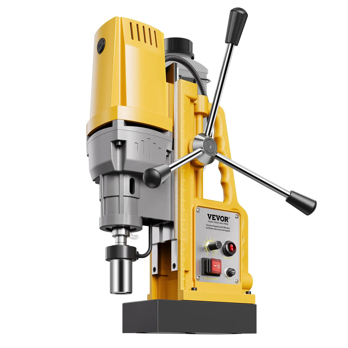 VEVOR Magnetic Drill Press, 1400 W Motor, 50 mm Drilling Diameter, 13,000 N Portable Electric Magnetic Drill Press, 0–750 RPM Variable Speed, Metal Drilling Machine for Industrial and Home Use