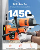 VEVOR magnētiskā urbjmašīna, 1450 W motors, 40 mm urbuma diametrs, 12 500 N pārnēsājama elektriskā magnētiskā urbjpresa, ar 2 serdeņa urbjiem, maināms ātrums, urbjmašīna metāla virsmām, mājas un rūpniecības darbiem