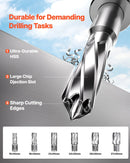 VEVOR magnētiskā urbjmašīna, 1450 W motors, 50 mm urbuma diametrs, 12 800 N pārnēsājama elektriskā magnētiskā urbjpresa, ar 6 serdeņa urbjiem, maināms ātrums, urbjmašīna metāla virsmām, mājas un rūpniecības darbiem