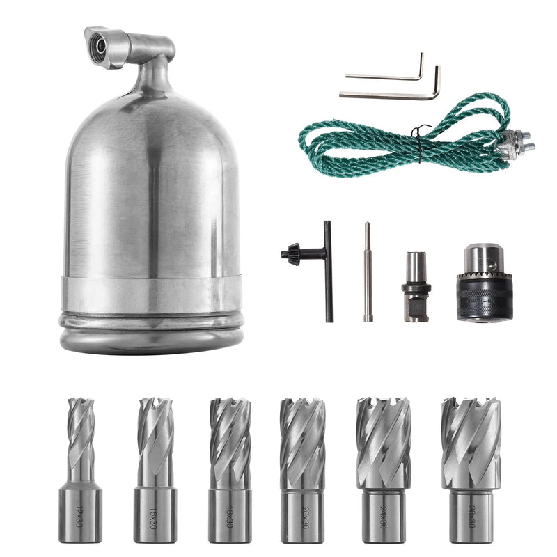 VEVOR 1100 W magnētiskā urbjmašīna ar 12 000 N magnētisko spēku un 6 HSS vainadziņiem