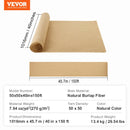 VEVOR džutas auduma rullis, 1016 mm x 45,7 m un 50 x 50 augsta blīvuma plats dabīgās džutas auduma rullis, džutas audums koku aptīšanai, dekorēšanai, rokdarbiem, kāzām, dārzkopībai, augu un koku ziemas aizsardzībai - ZEMLETES.LV
