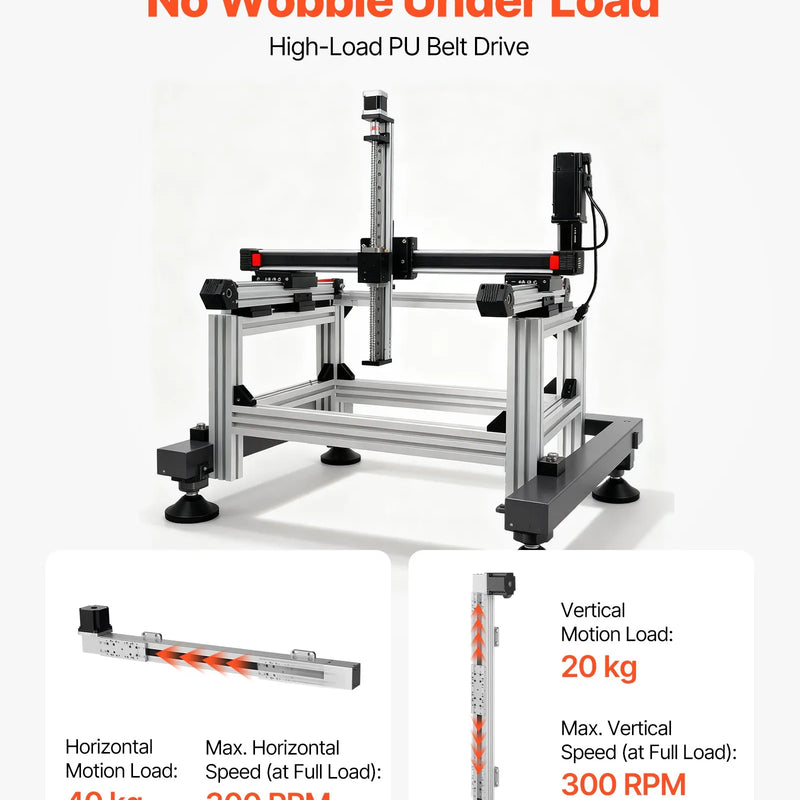 VEVOR lineārā vadotne ar siksnas piedziņu, CNC lineārās kustības galda aktuators ar NEMA 34 soļu motoru, 600 mm darba gājiens, ātrgaitas motorizēts risinājums gravēšanas iekārtām, CNC frēzmašīnām un 3D printeriem