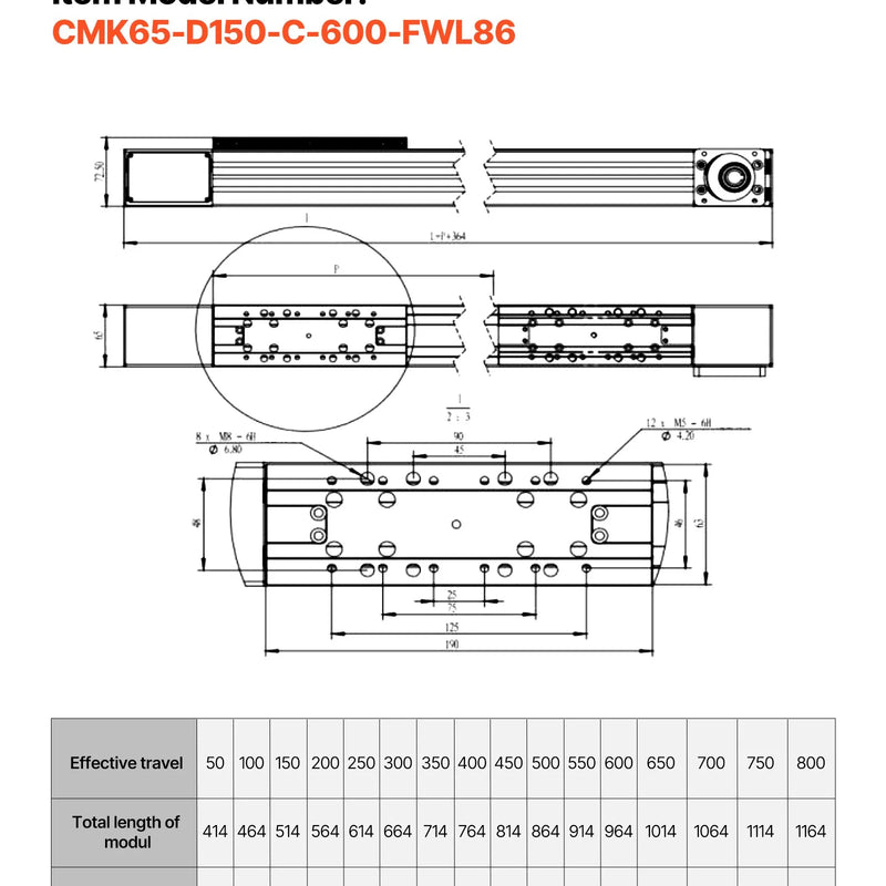 VEVOR lineārā vadotne ar siksnas piedziņu, CNC lineārās kustības galda aktuators ar NEMA 34 soļu motoru, 600 mm darba gājiens, ātrgaitas motorizēts risinājums gravēšanas iekārtām, CNC frēzmašīnām un 3D printeriem