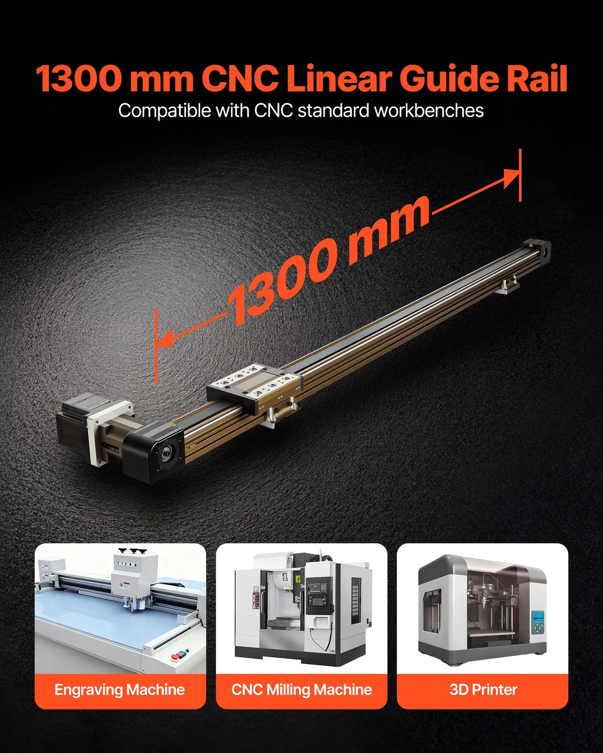 VEVOR lineaarjuhik 1300 mm rihmajami ja NEMA 34 sammmootoriga, kiire, CNC-freesidele ja 3D-printeritele