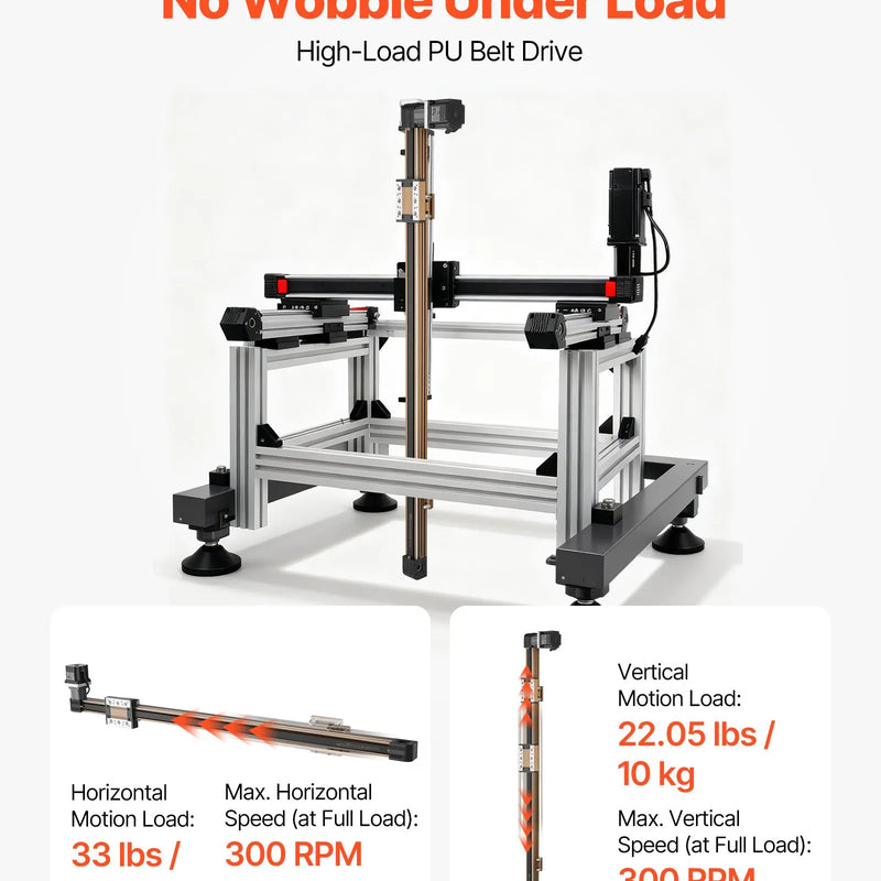 VEVOR lineārā vadotne ar siksnas piedziņu, CNC lineārās kustības galda aktuators ar NEMA 34 soļu motoru, 1300 mm darba gājiens, ātrgaitas motorizēts risinājums gravēšanas iekārtām, CNC frēzmašīnām un 3D printeriem