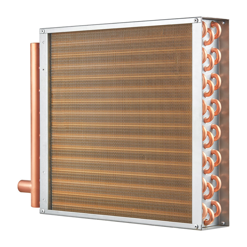 VEVOR 16"x 16" Siltummaiņa Ūdens uz Gaisu 3-Rindu 3/8" Vara Pieslēgumi 193 Fini