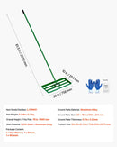 VEVOR zāliena līdzināšanas grābeklis 760 × 254 mm ar 1980 mm tērauda pagarinātu rokturi, izturīgs zāliena līdzinātājs dārzam, golfa zālienam un saimniecībai