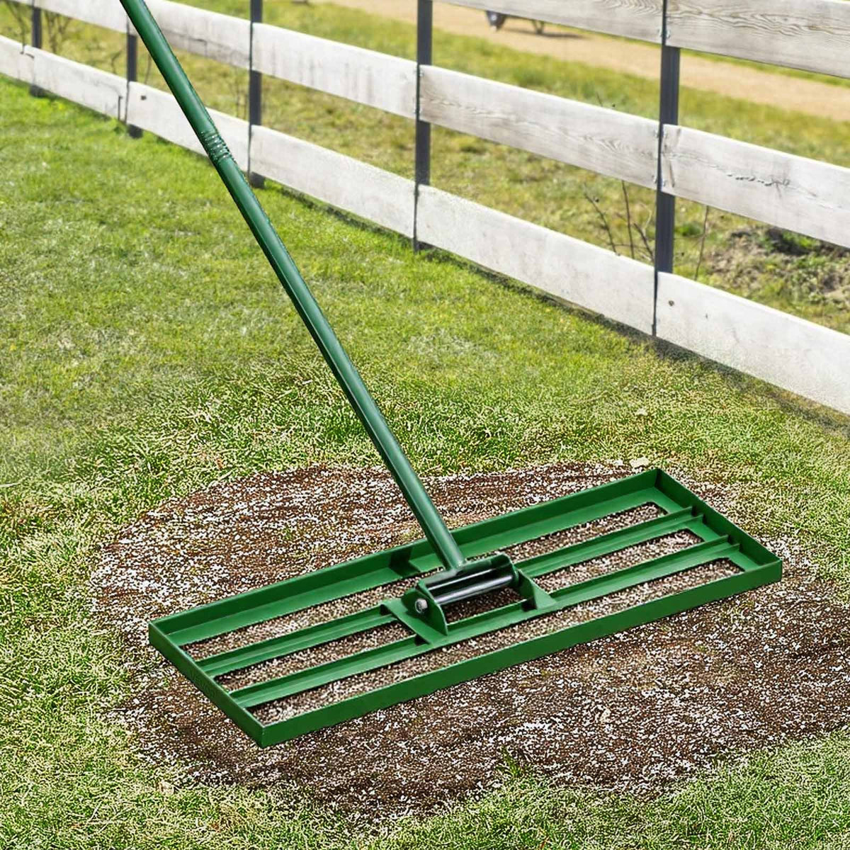 VEVOR muru tasanduskühvel 760 × 254 mm, 1980 mm pikkuse terasest pikendatud käepidemega, vastupidav muru tasandaja aeda, golfiväljakule ja talumajapidamisele