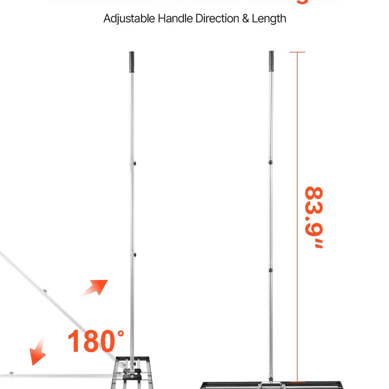 VEVOR zāliena līdzināšanas grābeklis ar 213 cm rokturi, 91,4 × 25,4 cm zemes plāksni, rūsas izturīgs oglekļa tērauda augsnes līdzinātājs ar 3 regulējamiem augstumiem, zāliena līdzināšanas instruments pagalmam un golfa laukumiem