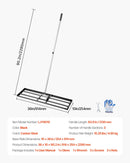 VEVOR zāliena līdzināšanas grābeklis ar 213 cm rokturi, 91,4 × 25,4 cm zemes plāksni, rūsas izturīgs oglekļa tērauda augsnes līdzinātājs ar 3 regulējamiem augstumiem, zāliena līdzināšanas instruments pagalmam un golfa laukumiem