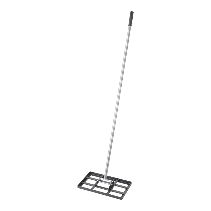 VEVOR zāliena līdzināšanas grābeklis ar 1980 mm rokturi, 432 × 254 mm plāksni, oglekļa tērauda zāliena līdzinātājs ar 5 regulējamiem augstumiem, zāliena izlīdzināšanas instruments pagalmam un golfa laukumiem - ZEMLETES.LV