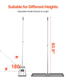 VEVOR zāliena izlīdzināšanas grābeklis ar 213 cm rokturi, 1219 × 254 mm zemes plāksne, pret rūsu noturīgs oglekļa tērauda augsnes izlīdzināšanas instruments ar 2 augstuma regulēšanas līmeņiem, zālienam, pagalmam un golfa laukumiem