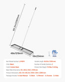 VEVOR zāliena izlīdzināšanas grābeklis ar 213 cm rokturi, 1219 × 254 mm zemes plāksne, pret rūsu noturīgs oglekļa tērauda augsnes izlīdzināšanas instruments ar 2 augstuma regulēšanas līmeņiem, zālienam, pagalmam un golfa laukumiem