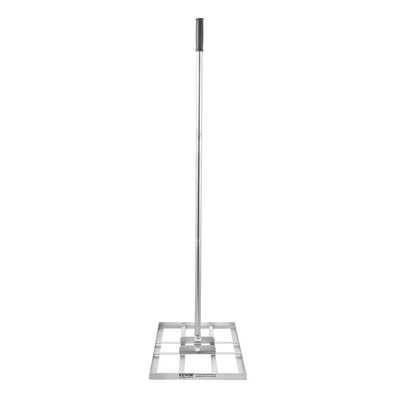 VEVOR zāliena līdzināšanas grābeklis ar 2130 mm rokturi, 1220 × 254 mm plāksni, oglekļa tērauda zāliena līdzinātājs ar 2 regulējamiem augstumiem, zāliena izlīdzināšanas instruments pagalmam un golfa laukumiem