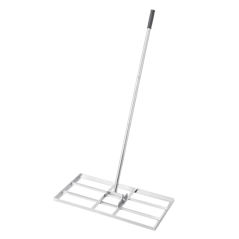 VEVOR zāliena līdzināšanas grābeklis ar 2130 mm rokturi, 1220 × 254 mm plāksni, oglekļa tērauda zāliena līdzinātājs ar 2 regulējamiem augstumiem, zāliena izlīdzināšanas instruments pagalmam un golfa laukumiem