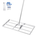 VEVOR zāliena līdzināšanas grābeklis ar 2130 mm rokturi, 1220 × 254 mm plāksni, oglekļa tērauda zāliena līdzinātājs ar 2 regulējamiem augstumiem, zāliena izlīdzināšanas instruments pagalmam un golfa laukumiem