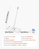 VEVOR zāliena līdzināšanas grābeklis ar 2130 mm rokturi, 1220 × 254 mm plāksni, oglekļa tērauda zāliena līdzinātājs ar 2 regulējamiem augstumiem, zāliena izlīdzināšanas instruments pagalmam un golfa laukumiem