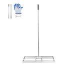 VEVOR zāliena līdzināšanas grābeklis ar 2130 mm rokturi, 1220 × 254 mm plāksni, oglekļa tērauda zāliena līdzinātājs ar 2 regulējamiem augstumiem, zāliena izlīdzināšanas instruments pagalmam un golfa laukumiem