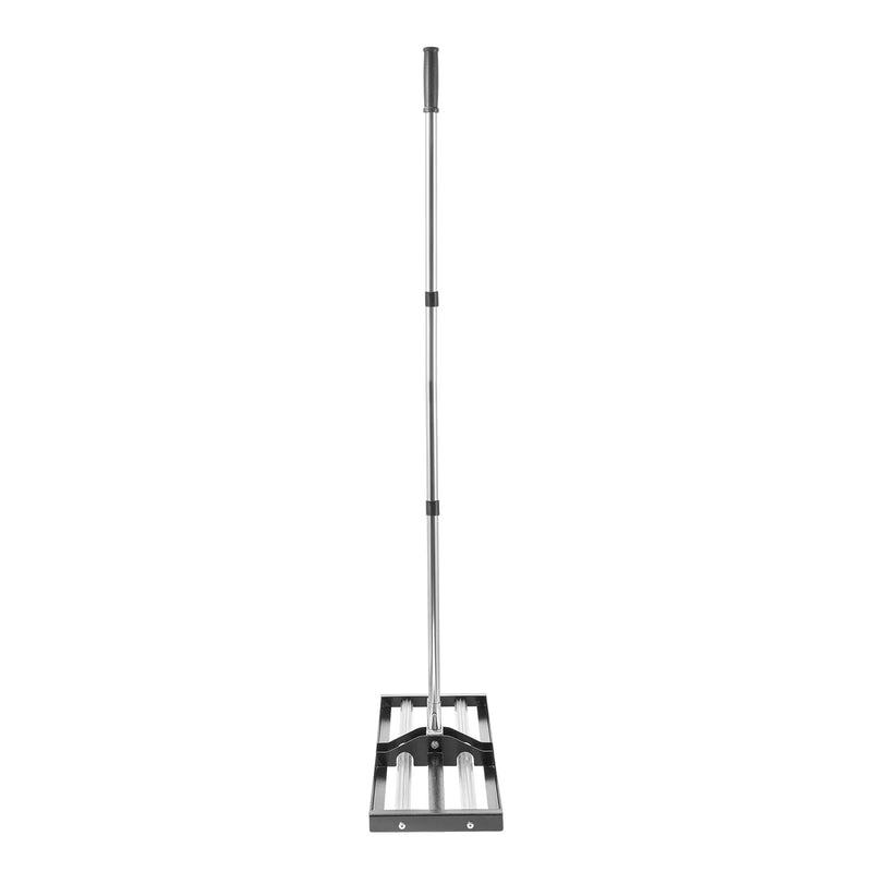 VEVOR zāliena līdzināšanas grābeklis ar rullīti 760 x 254 mm no nerūsējošā tērauda, regulējams rokturis līdz 2130 mm, izturīgs zāliena līdzināšanas instruments dārzam un golfa laukumiem - ZEMLETES.LV