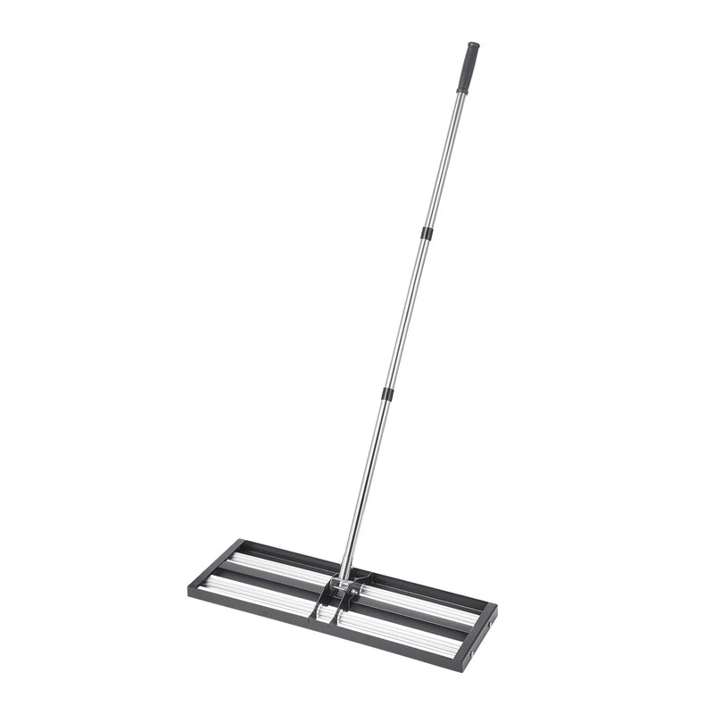 VEVOR zāliena līdzināšanas grābeklis ar rullīti 760 x 254 mm no nerūsējošā tērauda, regulējams rokturis līdz 2130 mm, izturīgs zāliena līdzināšanas instruments dārzam un golfa laukumiem - ZEMLETES.LV