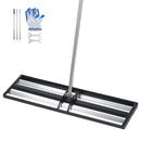 VEVOR uzlabots zāliena līdzināšanas grābeklis ar rullīti, 1220 × 254 mm nerūsējošā tērauda līdzinātājs ar 2130 mm regulējamu rokturi, izturīgs dārza līdzināšanas instruments zālienam un golfa laukumiem