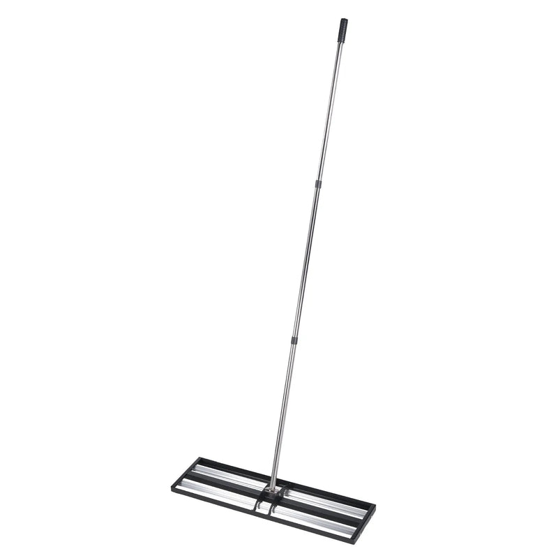 VEVOR uzlabots zāliena līdzināšanas grābeklis ar rullīti, 1220 × 254 mm nerūsējošā tērauda līdzinātājs ar 2130 mm regulējamu rokturi, izturīgs dārza līdzināšanas instruments zālienam un golfa laukumiem