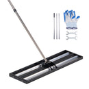 VEVOR uzlabots zāliena līdzināšanas grābeklis ar rullīti, 1220 × 254 mm nerūsējošā tērauda līdzinātājs ar 2130 mm regulējamu rokturi, izturīgs dārza līdzināšanas instruments zālienam un golfa laukumiem