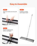 VEVOR zāliena līdzināšanas grābeklis ar 213 cm regulējamu rokturi, 121,9 × 25,4 cm zemes plāksni, izturīgs un rūsas izturīgs metāla augsnes līdzinātājs, zāliena līdzināšanas instruments pagalmam un golfa laukumiem