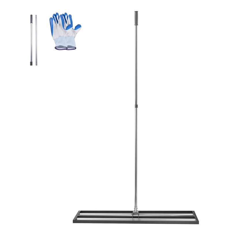 VEVOR zāliena līdzināšanas grābeklis ar 213 cm regulējamu rokturi, 121,9 × 25,4 cm zemes plāksni, izturīgs un rūsas izturīgs metāla augsnes līdzinātājs, zāliena līdzināšanas instruments pagalmam un golfa laukumiem